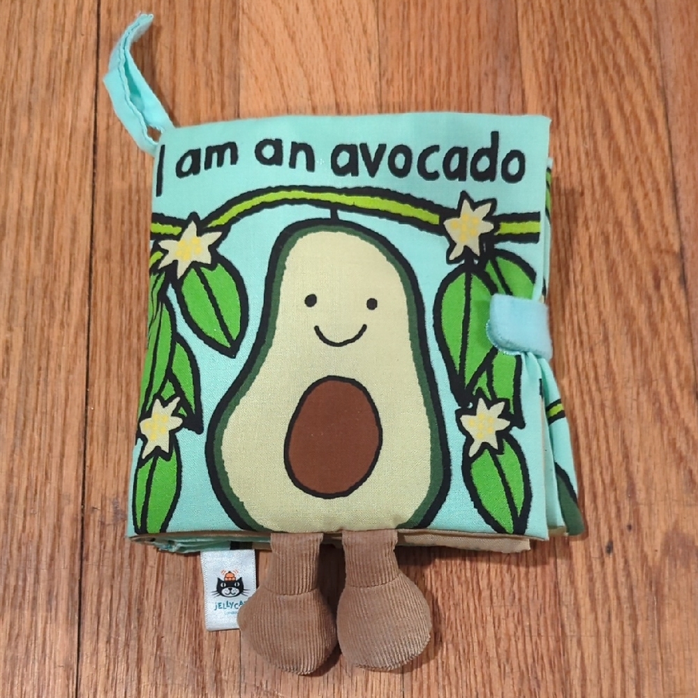 RETIRED Jellycat Avocado Soft Book, Like New